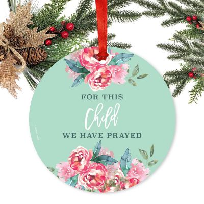 Round Metal Child Prayed Girl Ornament Image 1