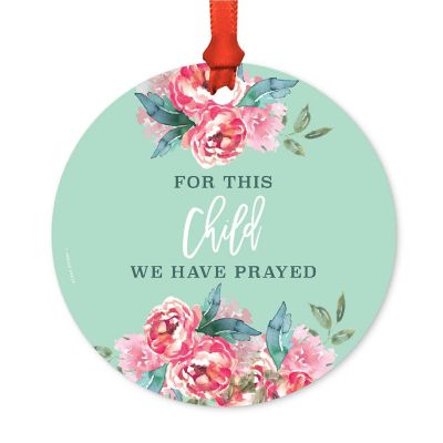 Round Metal Child Prayed Girl Ornament Image 1