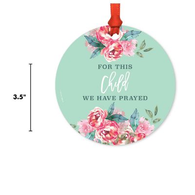 Round Metal Child Prayed Girl Ornament Image 2