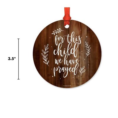 Round Metal Child Prayed Wood Ornament Image 2