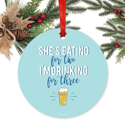 Round Metal Eating For Two Ornament Image 1