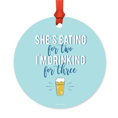 Round Metal Eating For Two Ornament Image 1