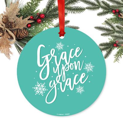 Round Metal Grace Upon Grace Ornament Image 1