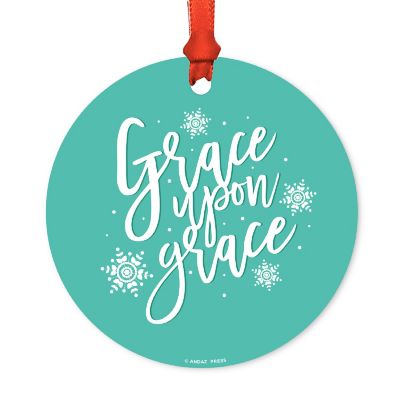 Round Metal Grace Upon Grace Ornament Image 1