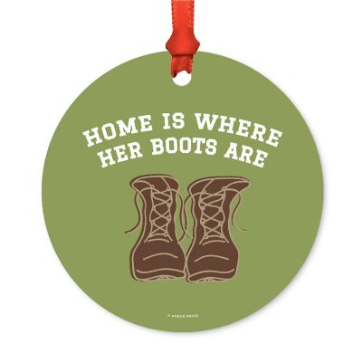 Round Metal Her Boots Ornament Image 1