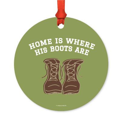 Round Metal His Boots Ornament Image 1