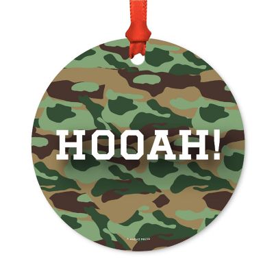 Round Metal Hooah Ornament Image 2