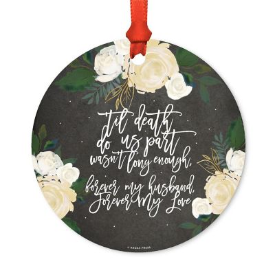 Round Metal Husband Forever Ornament Image 1
