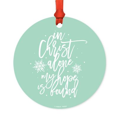 Round Metal in Christ Alone Ornament Image 1