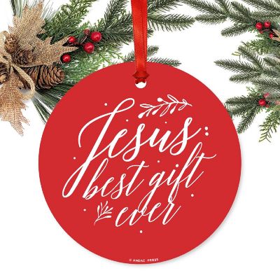 Round Metal Jesus Name Ornament Image 1