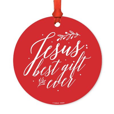 Round Metal Jesus Name Ornament Image 1