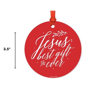 Round Metal Jesus Name Ornament Image 2