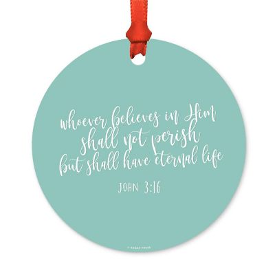 Round Metal John 3:16 Ornament Image 1