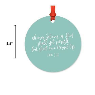 Round Metal John 3:16 Ornament Image 2