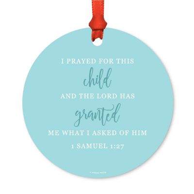 Round Metal Prayed Child Ornament Image 1
