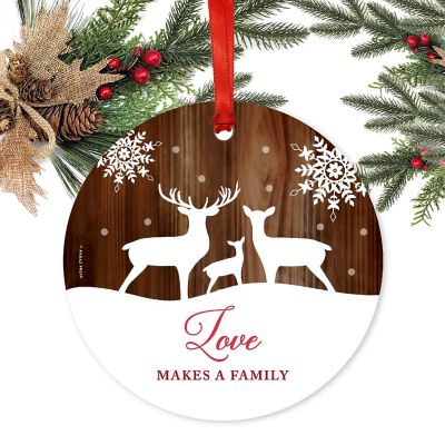 Round Metal Rustic Deer Ornament Image 1
