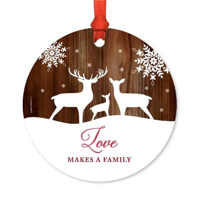 Round Metal Rustic Deer Ornament Image 1