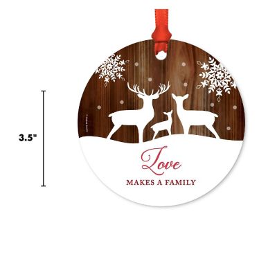 Round Metal Rustic Deer Ornament Image 2