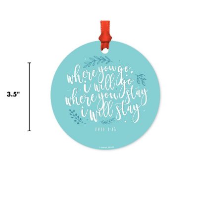 Round Metal Ruth 1:16 Scripture Ornament Image 2