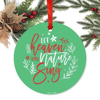 Round Metal Script Ornament, Faith Image 1