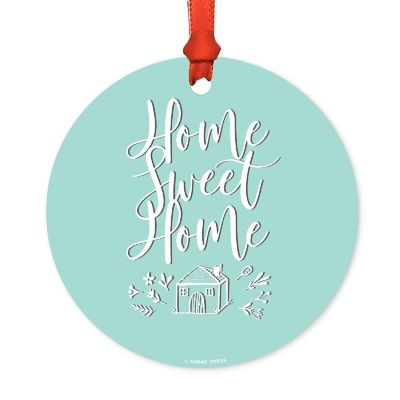 Round Metal Script Ornament, Home Sweet Image 1