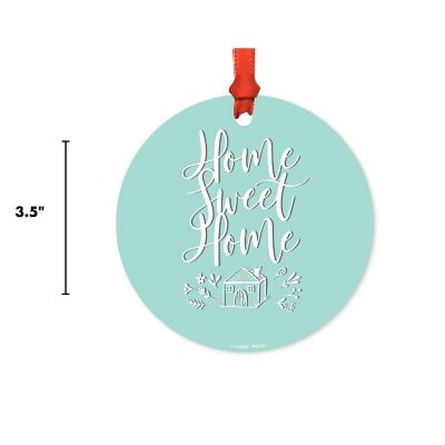 Round Metal Script Ornament, Home Sweet Image 2