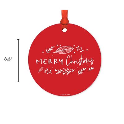 Round Metal Script Ornament, Merry Xmas Image 2