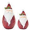 Round Santa Figurine (Set Of 2) 6.25"H, 9"H Resin Image 1