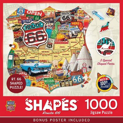 Route 66 1000 Piece Shaped Jigsaw Puzzle Image 1