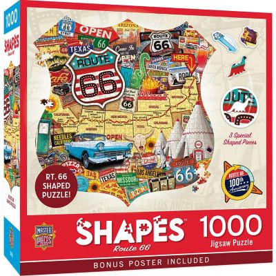 Route 66 1000 Piece Shaped Jigsaw Puzzle Image 1