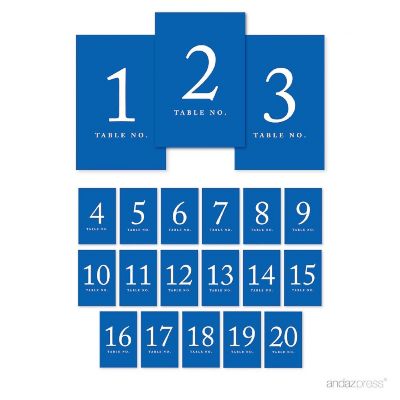 Royal Blue Table Numbers 1 20 Image 1