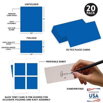Royal Blue Table Tent Place Cards 20-Pack Image 1