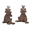 Royal Sitting Frog Figurine (Set Of 6) 4.5"H Resin Image 1