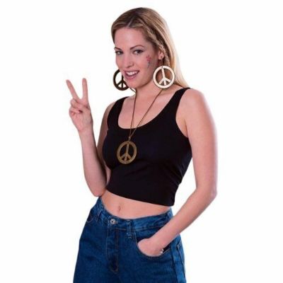 Rubie's Peace Pendant/Earring Set Costume Accessory Image 1
