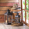 Rustic Antique Large Wooden Hanging Monticello Candle Lantern 18.5" Tall Image 1