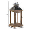 Rustic Antique Large Wooden Hanging Monticello Candle Lantern 18.5" Tall Image 2