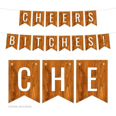 Rustic Barn Wood Cheers Bitches - 4 x 5.5 Inch Image 1