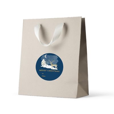 Rustic Deer Christmas To/From Labels Image 1