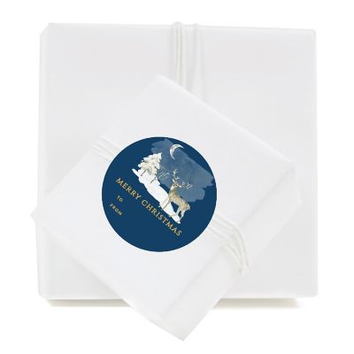 Rustic Deer Christmas To/From Labels Image 2