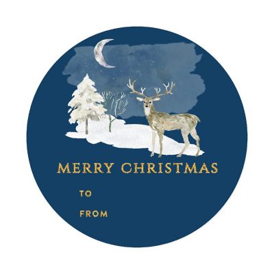 Rustic Deer Christmas To/From Labels Image 3