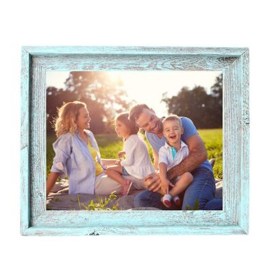 Rustic Farmhouse Signature Series 9 in. x 12 in. Robins Egg Blue Reclaimed Wood Picture Frame Image 3