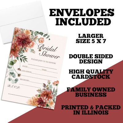 Rustic Floral Bridal Shower Party Invitations Image 1