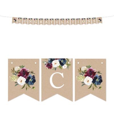Rustic Floral Congratulations Banner 4X5.5IN Image 1
