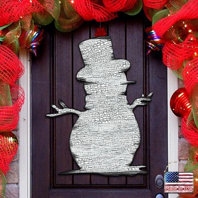 Rustic Happy Snowman Door Decor by G. Debrekht Image 1