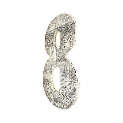 Rustic Large 16 in. White Decorative Monogram Wood Number Eight ...