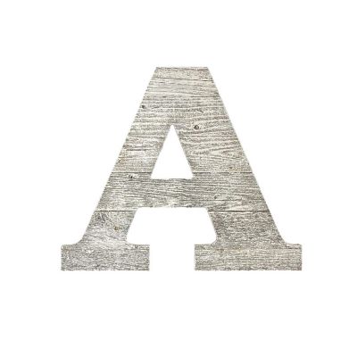 Rustic Large 16 in. White Wash Decorative Monogram Wood Letter Image 1