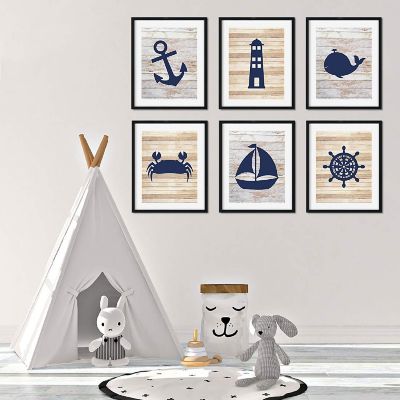 Rustic Nautical Whale Art 6Pk 8.5x11in Image 3