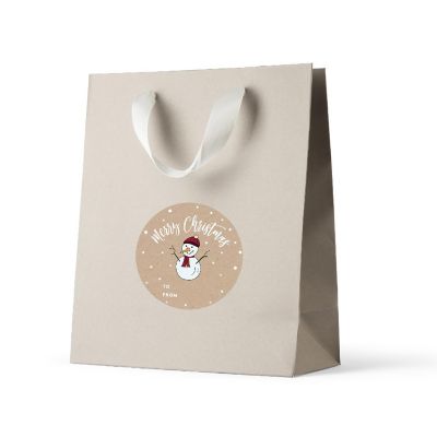 Rustic Snowman Christmas To/From Labels Image 1