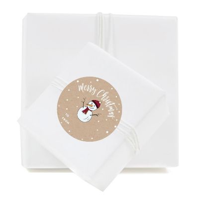Rustic Snowman Christmas To/From Labels Image 2