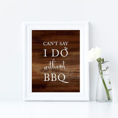 Rustic Wood BBQ Table Sign - 8.5 x 11 Inch Image 1